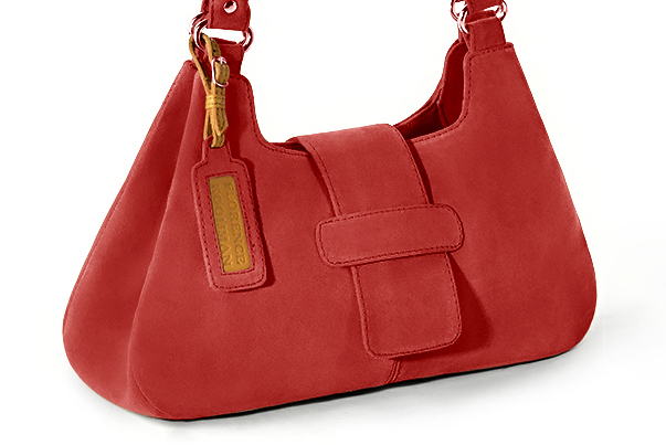 Handcrafted women's luxurious elegant handbag in premium scarlet red leather. Perfect for elevated everyday style.   
                Choose from our luxurious collections of leather and fabric to perfectly match your handbags to your outfits.